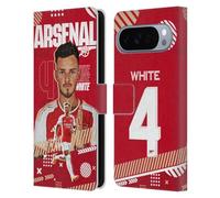 Head Case Designs Licenza Ufficiale Arsenal FC Ben White 2023/24 Prima Squadra Custodia Portafoglio in Pelle Compatibile con Google Pixel 10 Pro XL