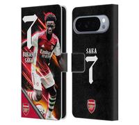 Head Case Designs Licenza Ufficiale Arsenal FC Bukayo Saka 2021/22 Prima Squadra Custodia Portafoglio in Pelle Compatibile con Google Pixel 10 Pro XL