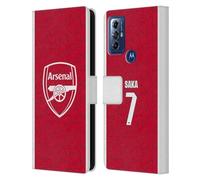 Head Case Designs Licenza Ufficiale Arsenal FC Bukayo Saka 2025/26 Giocatori Home Kit Custodia Portafoglio in Pelle Compatibile con Motorola Moto G Play (2023)