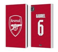 Head Case Designs Licenza Ufficiale Arsenal FC Gabriel Magalhães 2025/26 Giocatori Home Kit Custodia Portafoglio in Pelle Compatibile con Apple iPad PRO 11 M4 2024