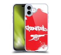 Head Case Designs Licenza Ufficiale Arsenal FC Gunners Arte Graffiti Custodia in Gel [Protezione di Grado Militare] Compatibile con Apple iPhone 16 Plus E Compatibile con MagSafe