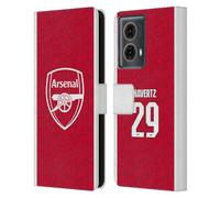 Head Case Designs Licenza Ufficiale Arsenal FC Kai Havertz 2025/26 Giocatori Home Kit Custodia Portafoglio in Pelle Compatibile con Motorola Moto G85