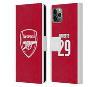 Head Case Designs Licenza Ufficiale Arsenal FC Kai Havertz 2025/26 Giocatori Home Kit Custodia Portafoglio in Pelle Compatibile con Apple iPhone 11 PRO Max