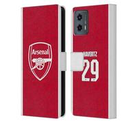 Head Case Designs Licenza Ufficiale Arsenal FC Kai Havertz 2025/26 Giocatori Home Kit Custodia Portafoglio in Pelle Compatibile con Motorola Moto G (2023)