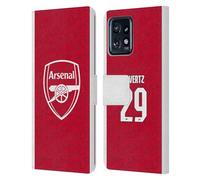 Head Case Designs Licenza Ufficiale Arsenal FC Kai Havertz 2025/26 Giocatori Home Kit Custodia Portafoglio in Pelle Compatibile con Moto Edge 40 PRO/Plus 2023