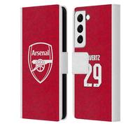 Head Case Designs Licenza Ufficiale Arsenal FC Kai Havertz 2025/26 Giocatori Home Kit Custodia Portafoglio in Pelle Compatibile con Samsung Galaxy S22 5G