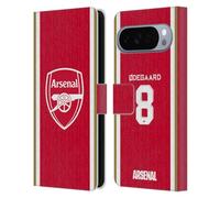 Head Case Designs Licenza Ufficiale Arsenal FC Martin Ødegaard 2023/24 Giocatori Home Kit Custodia Portafoglio in Pelle Compatibile con Google Pixel 10 Pro XL