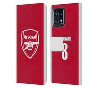 Head Case Designs Licenza Ufficiale Arsenal FC Martin Ødegaard 2025/26 Giocatori Home Kit Custodia Portafoglio in Pelle Compatibile con Moto Edge 40 PRO/Plus 2023