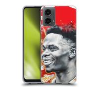 Head Case Designs Licenza Ufficiale Arsenal FC Murale di Saka Arte Graffiti Custodia in Gel [Protezione di Grado Militare] Compatibile con Motorola Moto G (2024)