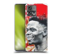Head Case Designs Licenza Ufficiale Arsenal FC Murale di Saka Arte Graffiti Custodia in Gel [Protezione di Grado Militare] Compatibile con Motorola Moto Edge 30 Fusion