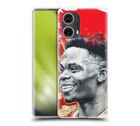 Head Case Designs Licenza Ufficiale Arsenal FC Murale di Saka Arte Graffiti Custodia in Gel [Protezione di Grado Militare] Compatibile con Motorola Moto G85