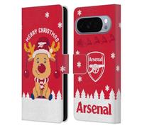 Head Case Designs Licenza Ufficiale Arsenal FC Renna Maglietta Natalizie Custodia Portafoglio in Pelle Compatibile con Google Pixel 10 Pro XL