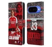 Head Case Designs Licenza Ufficiale Arsenal FC Riccardo Calafiori 2024/25 Prima Squadra Custodia Portafoglio in Pelle Compatibile con Google Pixel 10