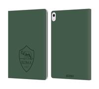 Head Case Designs Licenza Ufficiale AS Roma Colore Pieno: Verde Grafica Crest Custodia Portafoglio in Pelle Compatibile con Apple iPad Air 13 2024/2025