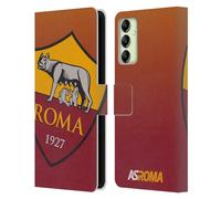 Head Case Designs Licenza Ufficiale AS Roma Gradiente Grafica Crest Custodia Portafoglio in Pelle Compatibile con Samsung Galaxy A14 5G