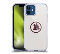 Head Case Designs Licenza Ufficiale AS Roma Lupo Marrone Logo Grafico 2024/25 Custodia Cover in Morbido Gel Compatibile con Apple iPhone 12 / iPhone 12 PRO