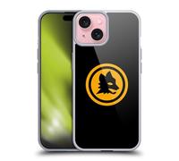 Head Case Designs Licenza Ufficiale AS Roma Nero E Oro Grafica Crest Custodia Cover in Morbido Gel Compatibile con Apple iPhone 15
