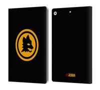 Head Case Designs Licenza Ufficiale AS Roma Nero E Oro Grafica Crest Custodia Portafoglio in Pelle Compatibile con Apple iPad 10.2 2019/2020/2021
