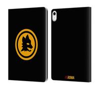 Head Case Designs Licenza Ufficiale AS Roma Nero E Oro Grafica Crest Custodia Portafoglio in Pelle Compatibile con Apple iPad 10.9 2022/2025