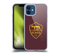 Head Case Designs Licenza Ufficiale AS Roma Stemma Logo Grafico 2024/25 Custodia Cover in Morbido Gel Compatibile con Apple iPhone 12 / iPhone 12 PRO