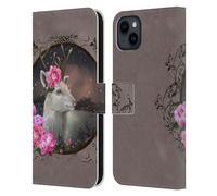 Head Case Designs Licenza Ufficiale Ash Evans White Deer Animali Custodia Portafoglio in Pelle Compatibile con Apple iPhone 15 Plus