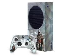 Head Case Designs Licenza Ufficiale Assassin's Creed Edward Kenway Key Art Bandiera Nera Grafiche Console Da Gioco Wrap E Pelle Per Controller Compatibile con Xbox Series S Console & Controller Bundle