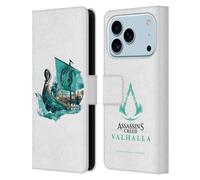 Head Case Designs Licenza Ufficiale Assassin's Creed Eivor's Drakkar Valhalla Composizioni e Modelli Custodia Portafoglio in Pelle Compatibile con Apple iPhone 17 Pro