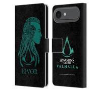 Head Case Designs Licenza Ufficiale Assassin's Creed Eivor's Versione Femminile Valhalla Composizioni e Modelli Custodia Portafoglio in Pelle Compatibile con Apple iPhone 17 Air