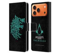 Head Case Designs Licenza Ufficiale Assassin's Creed Lupo Valhalla Composizioni e Modelli Custodia Portafoglio in Pelle Compatibile con Apple iPhone 17 Pro Max