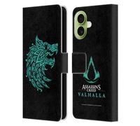 Head Case Designs Licenza Ufficiale Assassin's Creed Lupo Valhalla Composizioni e Modelli Custodia Portafoglio in Pelle Compatibile con Apple iPhone 17