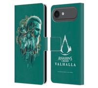 Head Case Designs Licenza Ufficiale Assassin's Creed Volva Valhalla Composizioni e Modelli Custodia Portafoglio in Pelle Compatibile con Apple iPhone 17 Air