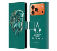 Head Case Designs Licenza Ufficiale Assassin's Creed Volva Valhalla Composizioni e Modelli Custodia Portafoglio in Pelle Compatibile con Apple iPhone 17 Pro Max