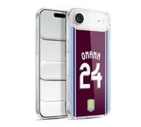 Head Case Designs Licenza Ufficiale Aston Villa FC Amadou Onana Kit Giocatore 2024/25 con Stemma Custodia in Gel [Grado Militare] Compatibile con Apple iPhone 17 Air E Compatibile con MagSafe