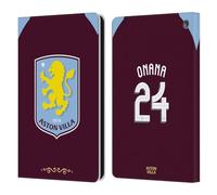 Head Case Designs Licenza Ufficiale Aston Villa Football Club Amadou Onana 2025/26 Giocatori Home Kit Custodia Portafoglio in Pelle Compatibile con Fire HD 8/Fire HD 8 Plus 2020
