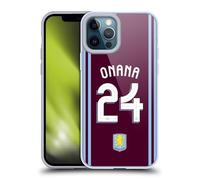 Head Case Designs Licenza Ufficiale Aston Villa Football Club Amadou Onana Kit Giocatore 2024/25 con Stemma Custodia in Gel [Protezione di Grado Militare] Compatibile con Apple iPhone 12 PRO Max