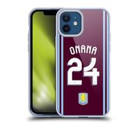 Head Case Designs Licenza Ufficiale Aston Villa Football Club Amadou Onana Kit Giocatore 2024/25 con Stemma Custodia in Gel [Grado Militare] Compatibile con Apple iPhone 12 / iPhone 12 PRO