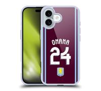 Head Case Designs Licenza Ufficiale Aston Villa Football Club Amadou Onana Kit Giocatore 2024/25 con Stemma Custodia in Gel [Protezione di Grado Militare] Compatibile con Apple iPhone 16