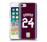 Head Case Designs Licenza Ufficiale Aston Villa Football Club Amadou Onana Kit Giocatore 2024/25 con Stemma Custodia in Gel [Grado Militare] Compatibile con Apple iPhone 7/8 / SE 2020 & 2022