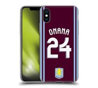 Head Case Designs Licenza Ufficiale Aston Villa Football Club Amadou Onana Kit Giocatore 2024/25 con Stemma Custodia in Gel [Protezione di Grado Militare] Compatibile con Apple iPhone X/iPhone XS