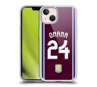 Head Case Designs Licenza Ufficiale Aston Villa Football Club Amadou Onana Kit Giocatore 2024/25 con Stemma Custodia in Gel [Protezione di Grado Militare] Compatibile con Apple iPhone 13