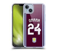 Head Case Designs Licenza Ufficiale Aston Villa Football Club Amadou Onana Kit Giocatore 2024/25 con Stemma Custodia in Gel [Protezione di Grado Militare] Compatibile con Apple iPhone 14 Plus