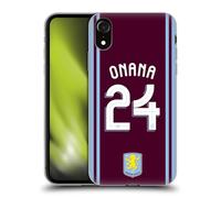 Head Case Designs Licenza Ufficiale Aston Villa Football Club Amadou Onana Kit Giocatore 2024/25 con Stemma Custodia in Gel [Protezione di Grado Militare] Compatibile con Apple iPhone XR