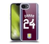 Head Case Designs Licenza Ufficiale Aston Villa Football Club Amadou Onana Kit Giocatore 2024/25 con Stemma Custodia in Gel [Protezione di Grado Militare] Compatibile con Apple iPhone 16e