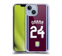 Head Case Designs Licenza Ufficiale Aston Villa Football Club Amadou Onana Kit Giocatore 2024/25 con Stemma Custodia in Gel [Protezione di Grado Militare] Compatibile con Apple iPhone 14