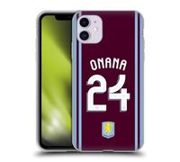 Head Case Designs Licenza Ufficiale Aston Villa Football Club Amadou Onana Kit Giocatore 2024/25 con Stemma Custodia in Gel [Protezione di Grado Militare] Compatibile con Apple iPhone 11