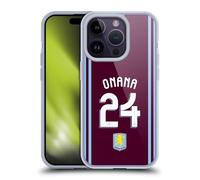 Head Case Designs Licenza Ufficiale Aston Villa Football Club Amadou Onana Kit Giocatore 2024/25 con Stemma Custodia in Gel [Protezione di Grado Militare] Compatibile con Apple iPhone 14 PRO