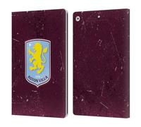Head Case Designs Licenza Ufficiale Aston Villa Football Club Effetto Usurato Design con Stemma 2024 Custodia Cover in Pelle a Portafoglio Compatibile con Apple iPad 10.2 2019/2020/2021