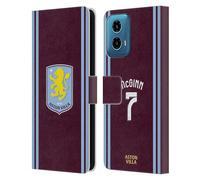 Head Case Designs Licenza Ufficiale Aston Villa Football Club John McGinn Kit Giocatore 2024/25 con Stemma Custodia Cover in Pelle a Portafoglio Compatibile con Motorola Moto G34 5G