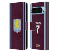 Head Case Designs Licenza Ufficiale Aston Villa Football Club John McGinn Kit Giocatore 2024/25 con Stemma Custodia Cover in Pelle a Portafoglio Compatibile con Google Pixel 9 / Pixel 9 PRO