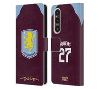 Head Case Designs Licenza Ufficiale Aston Villa Football Club Morgan Rogers 2025/26 Giocatori Home Kit Custodia Portafoglio in Pelle Compatibile con Sony Xperia 1 V 5G